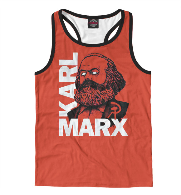 Мужская майка-борцовка с изображением MARX цвета Белый