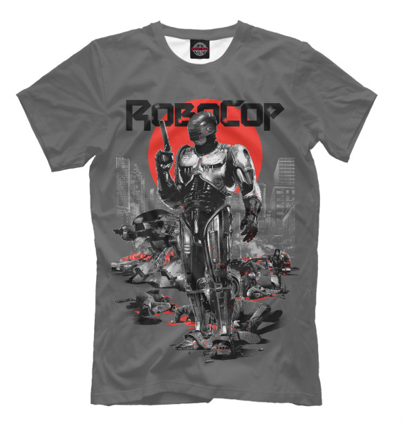 Мужская футболка с изображением Robocop цвета Серый