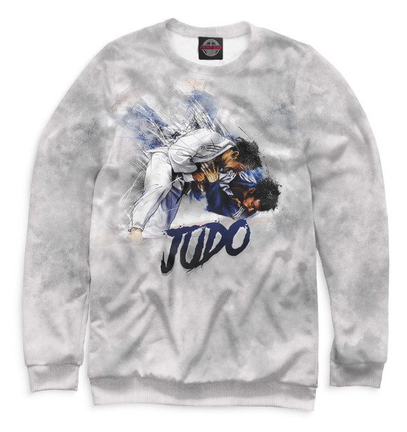 Мужской свитшот с изображением Дзюдо цвета Белый
