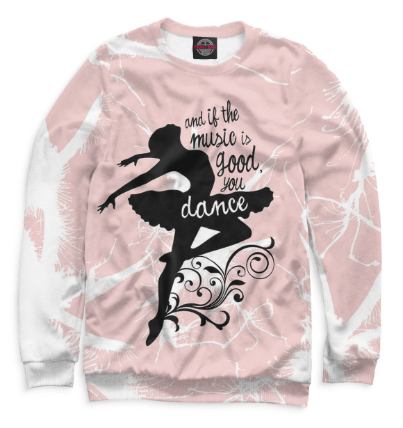 Женский свитшот с изображением Танцы цвета Белый