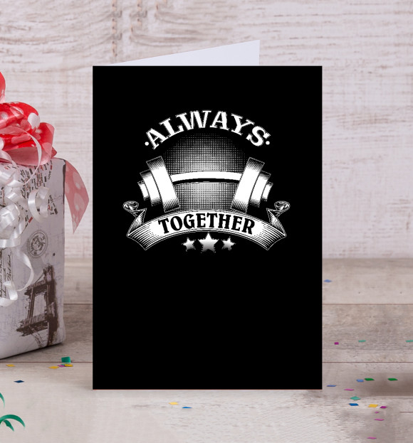 Открытка с притом Always together. цвета Белый Открытка с изображением Always together. цвета Белый