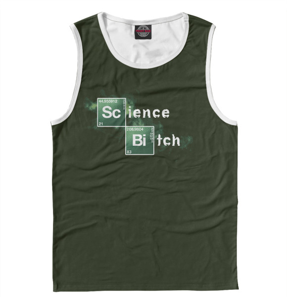 Майка для мальчика с изображением Science b#tch цвета Белый