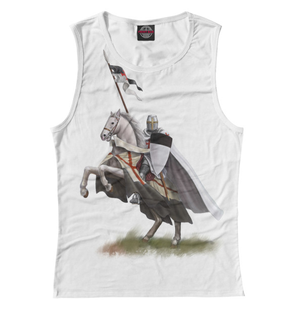 Майка для девочки с изображением Рыцарь на коне цвета Белый