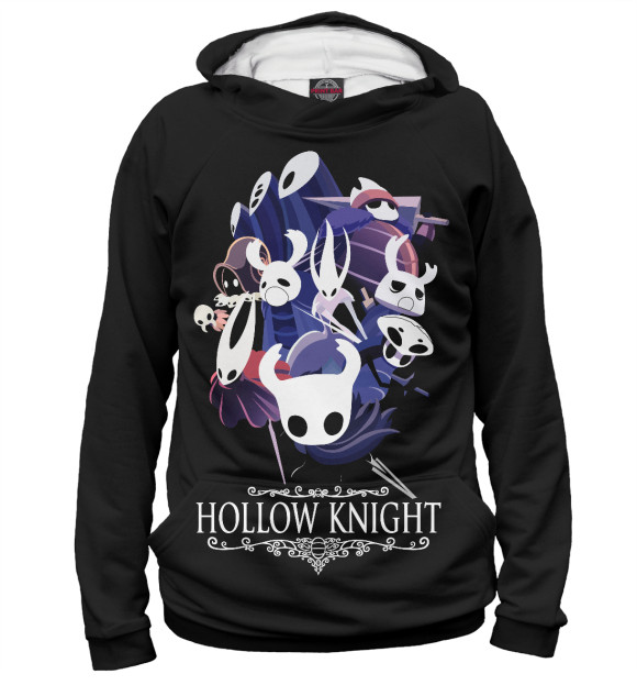 Женское худи с изображением Hollow Knight цвета Белый