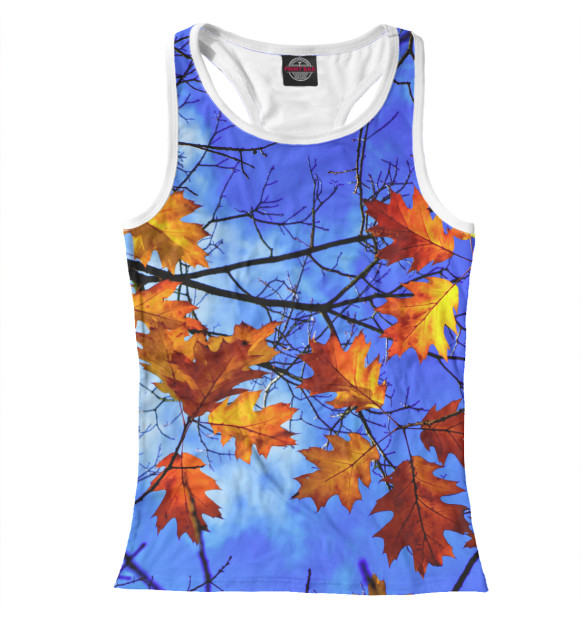 Женская майка-борцовка с изображением Autumn цвета Белый