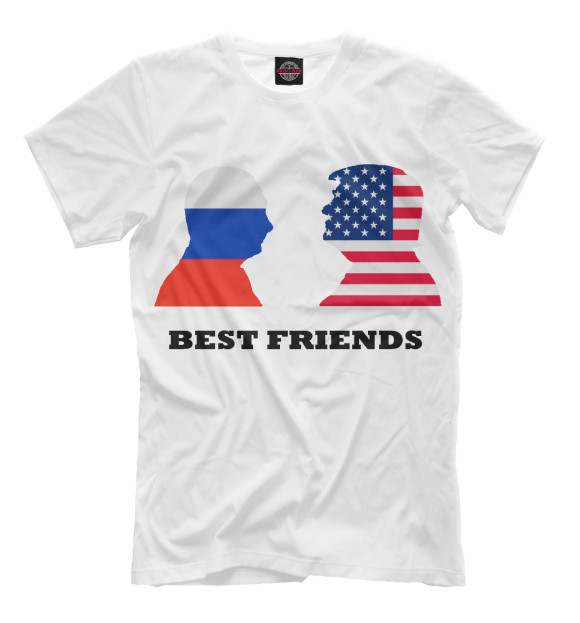 Футболка для мальчиков с изображением Best Friends цвета Молочно-белый