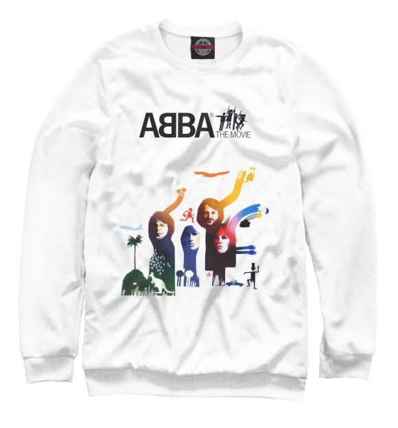 Мужской свитшот с изображением ABBA The Movie цвета Белый