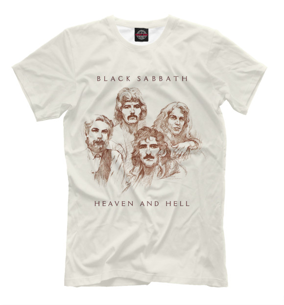 Мужская футболка с изображением Black Sabbath цвета Молочно-белый