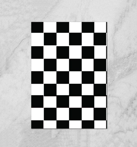 Плакат с изображением Доска шахматная цвета Белый