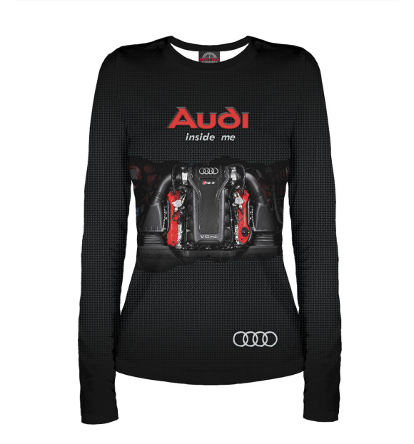Женский лонгслив с изображением AUDI внутри меня цвета Белый