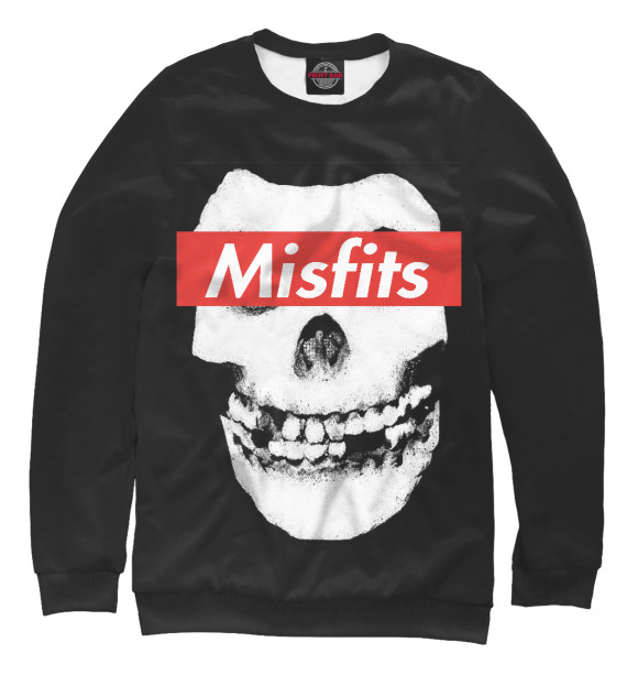 Свитшот для девочек с изображением Misfits red цвета Белый