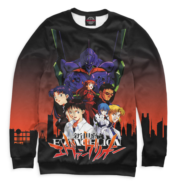 Женский свитшот с изображением Neon Genesis Evangelion цвета Белый