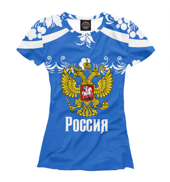 Футболка для девочек с изображением Россия спорт цвета Белый