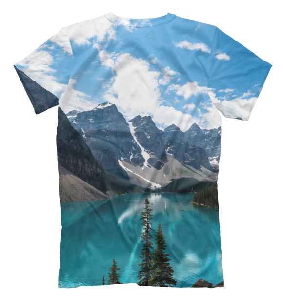 Мужская футболка с изображением Озеро цвета Белый