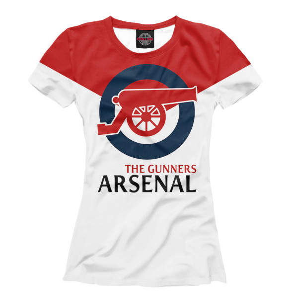 Женская футболка с изображением Arsenal цвета Белый