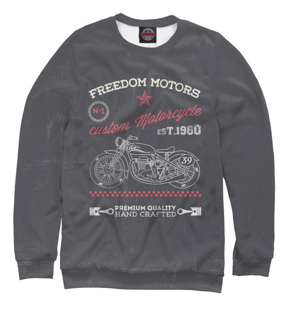 Свитшот для девочек с изображением Freedom Motors цвета Белый