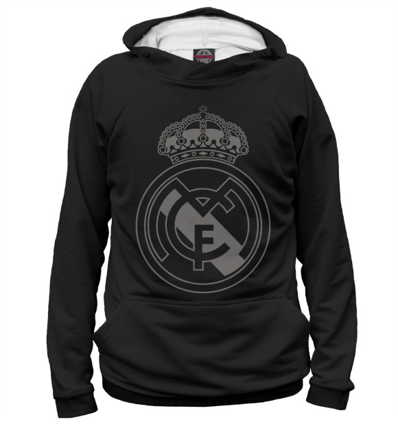 Женское худи с изображением FC Real Black Logo цвета Белый