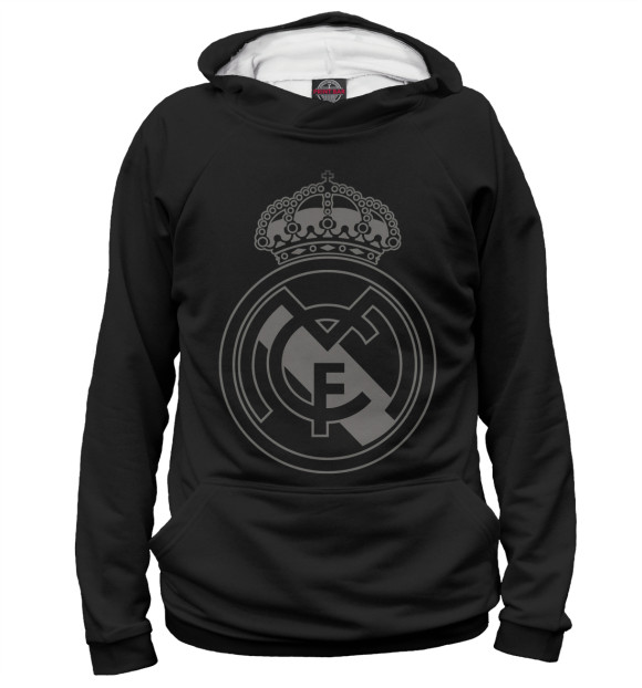 Худи для мальчика с изображением FC Real Black Logo цвета Белый