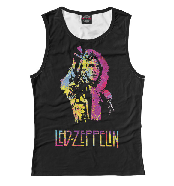Женская майка с притом Led Zeppelin цвета Белый Женская майка с изображением Led Zeppelin цвета Белый