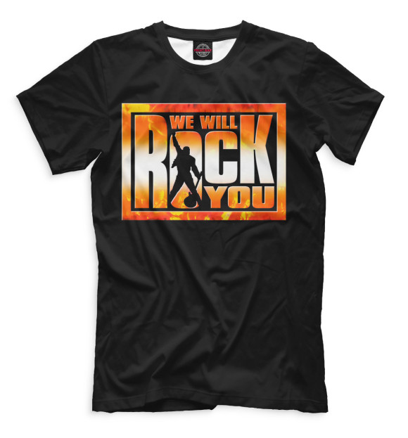 Мужская футболка с изображением We Will Rock You цвета Черный