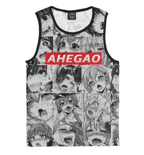 Мужская майка с изображением AHEGAO цвета Белый
