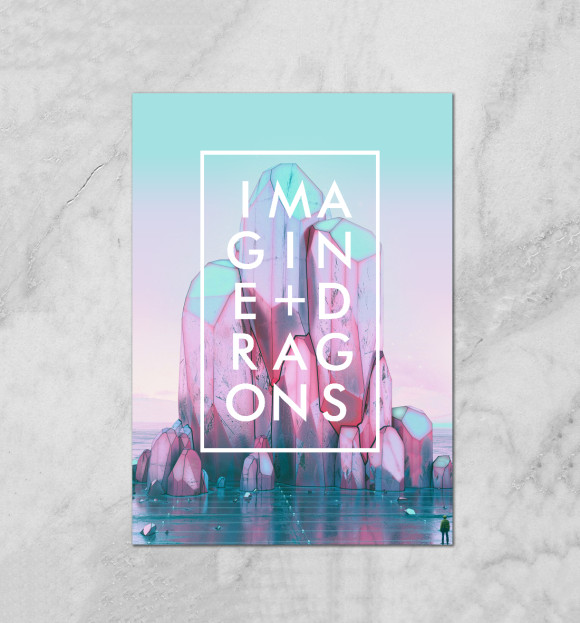 Плакат с притом Imagine Dragons цвета Белый Плакат с изображением Imagine Dragons цвета Белый