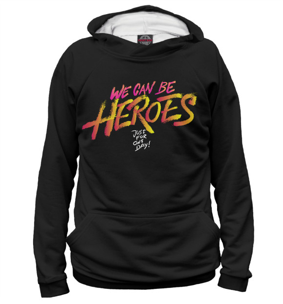 Женское худи с изображением Can be heroes цвета Белый