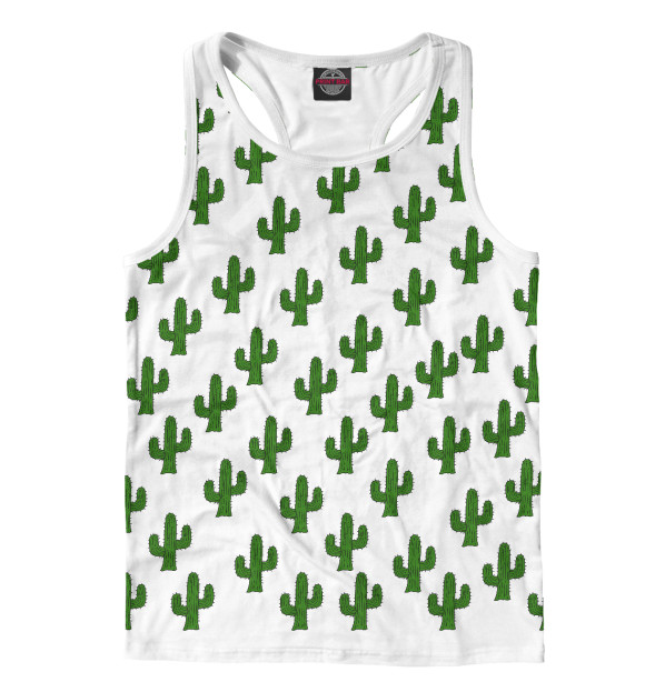Мужская майка-борцовка с изображением Кактусы цвета Белый