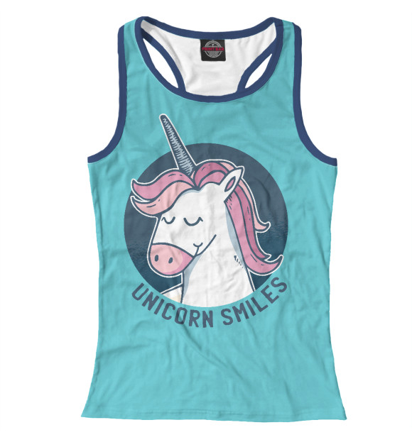 Женская майка-борцовка с изображением Единорог цвета Белый