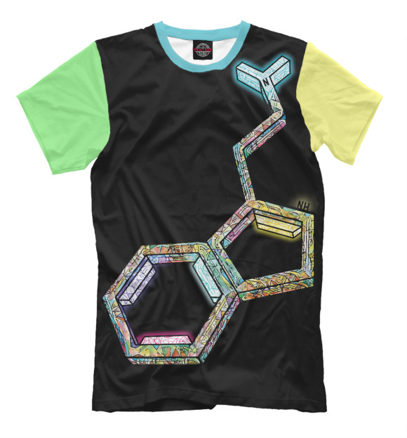 Мужская футболка с изображением Molecule 2.0 цвета Черный