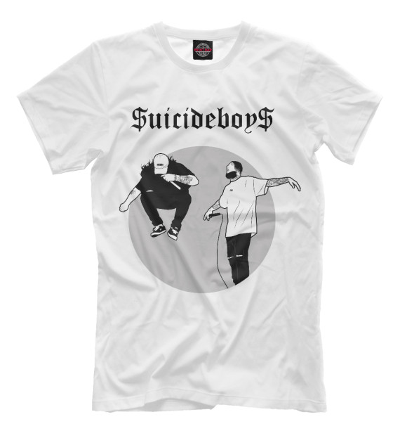 Футболка для мальчиков с изображением $uicideboy$ цвета Молочно-белый