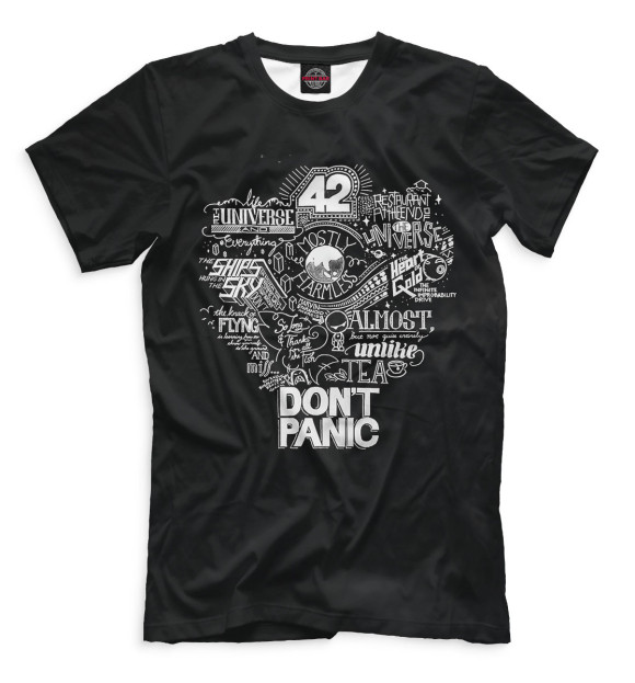 Мужская футболка с изображением Автостопом по галактике цвета Черный