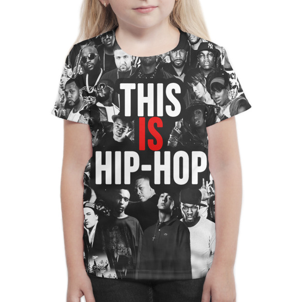 Футболка для девочек с изображением This is Hip-Hop цвета Белый