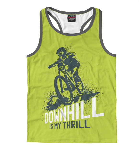 Мужская майка-борцовка с изображением Downhill цвета Белый