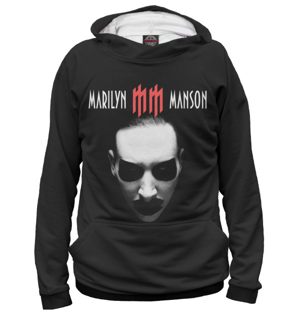 Мужское худи с изображением Marilyn Manson цвета Белый