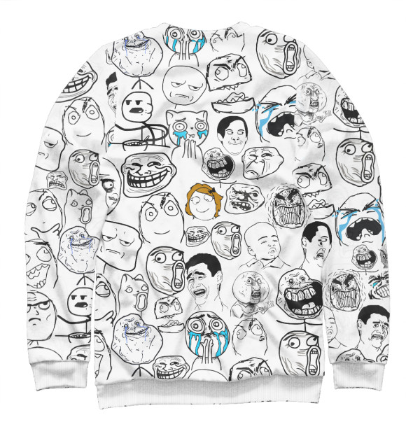 Свитшот для девочек с изображением Мемы цвета Белый