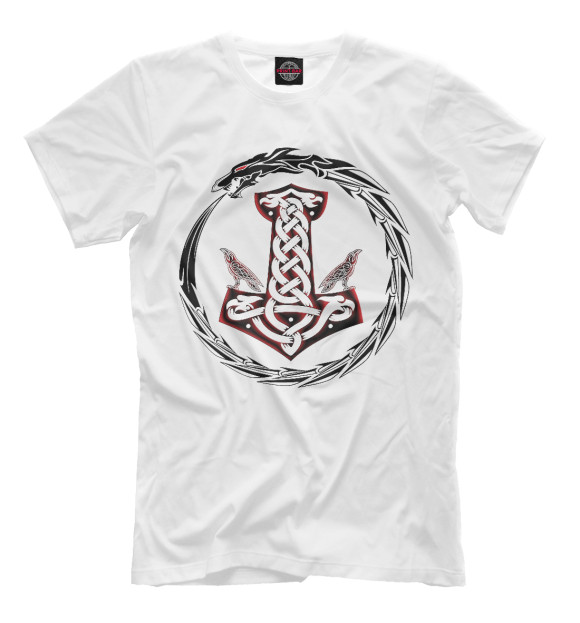 Мужская футболка с изображением Символ Тора цвета Белый