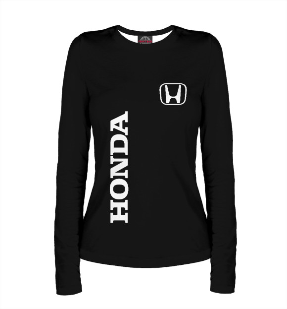 Женский лонгслив с изображением Honda цвета Белый