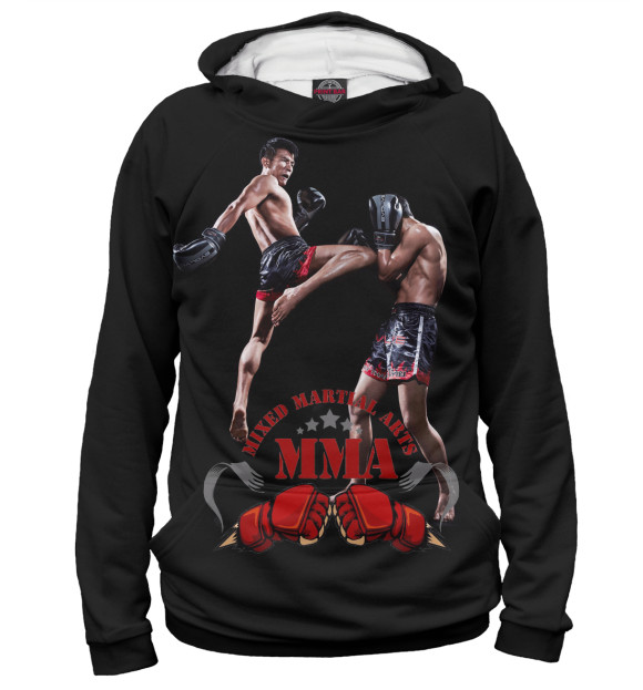 Женское худи с изображением MMA цвета Белый