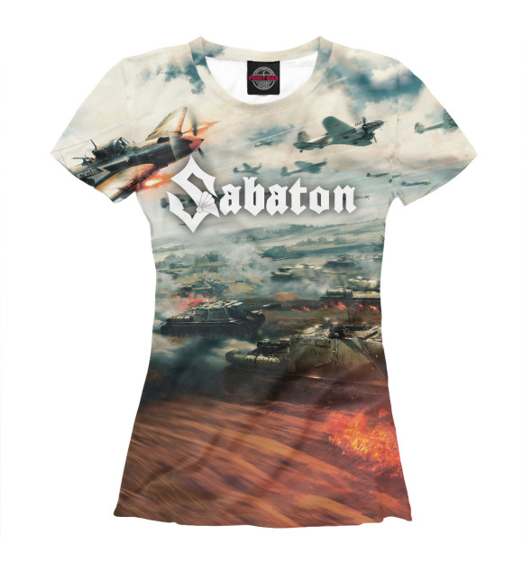 Футболка для девочек с изображением Sabaton цвета Белый