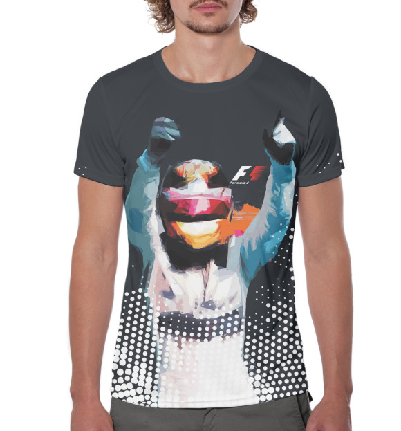 Мужская футболка с изображением Формула-1 цвета Белый