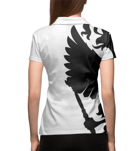 Женское поло с изображением Герб России цвета Белый