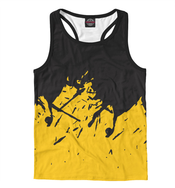 Мужская майка-борцовка с изображением Желтая краска цвета Белый