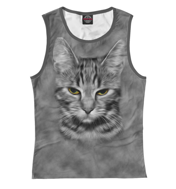 Майка для девочки с изображением Кошка цвета Белый