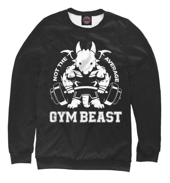 Свитшот для девочек с изображением Gym Beast цвета Белый