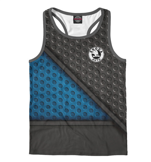 Мужская майка-борцовка с изображением Skoda цвета Белый