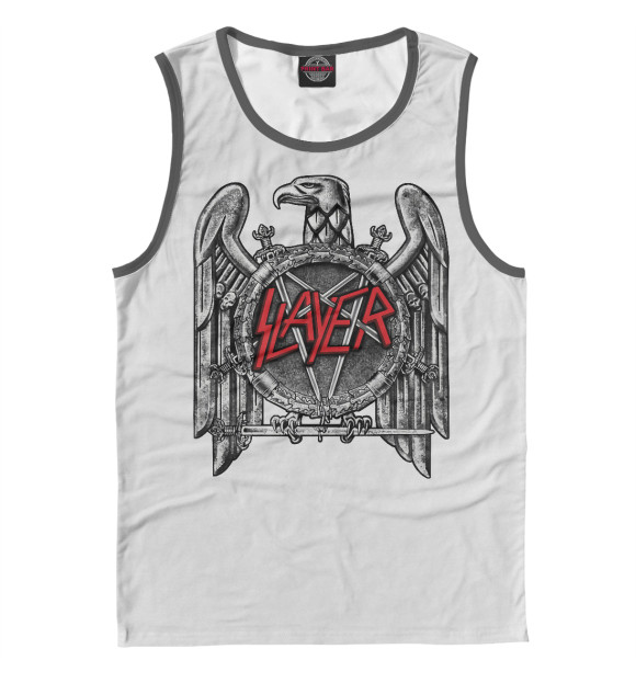 Майка для мальчика с притом Slayer цвета Белый Майка для мальчика с изображением Slayer цвета Белый