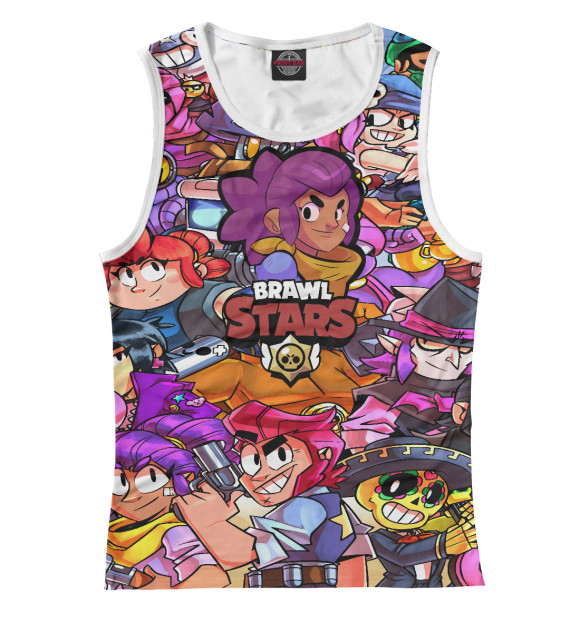 Женская майка с изображением Brawl Stars SHELLY цвета Белый