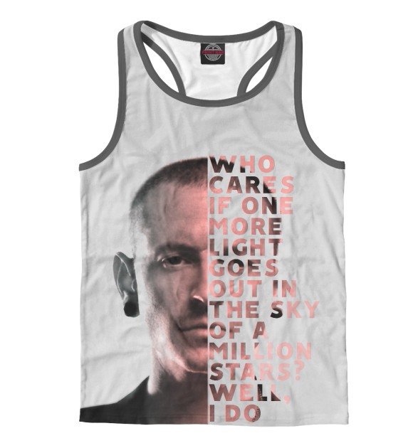 Мужская майка-борцовка с изображением One More Light цвета Белый