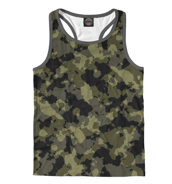 Мужская майка-борцовка с изображением Армейский стиль цвета Белый